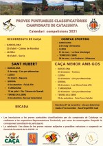 Calendari de competicions Federació Catalana de Caça i Territorials 2021
